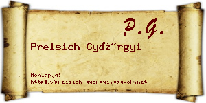 Preisich Györgyi névjegykártya